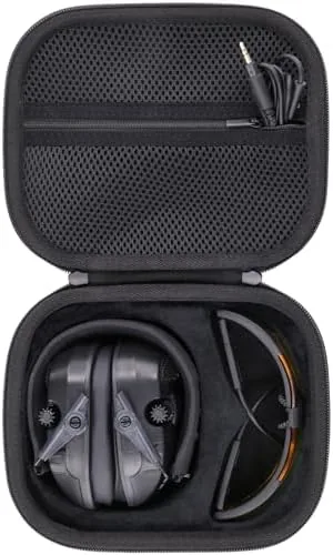 baval storage case compatible with walkers razor slimhoward leight honeywell impact sportprohear 066 016 electronic ear protection muffs and shooting glassesblack case